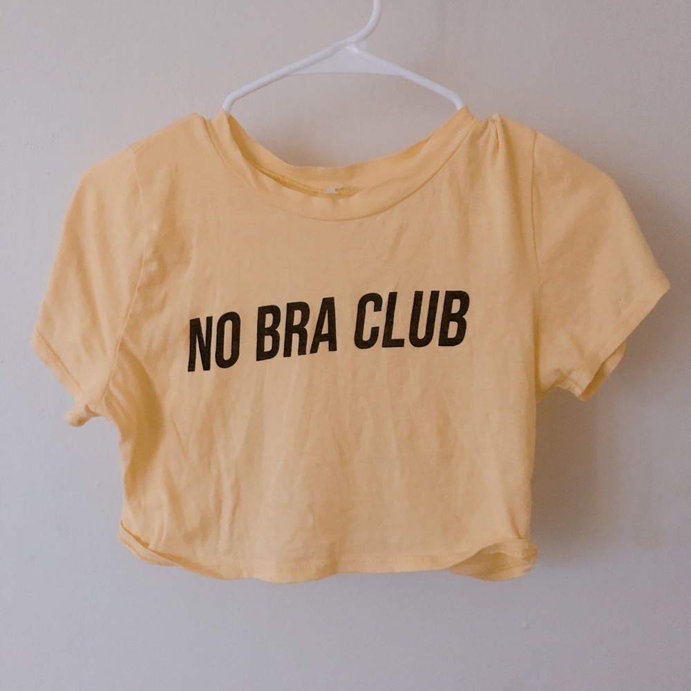 No bra club cute crop top